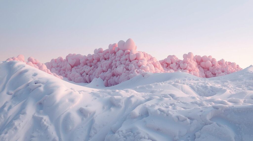 A Mountain Range Made Of Hearts And Soft Snow Make The Sky Line Take 50 Of The Top Half Of The Image 1 1024x573